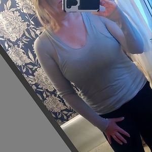 Helmut Lang layered cashmere blend top M